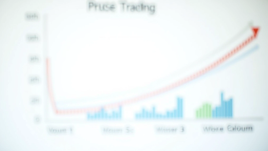 Trading chart showing four different volume patterns labeled with arrows and explanatory annotations